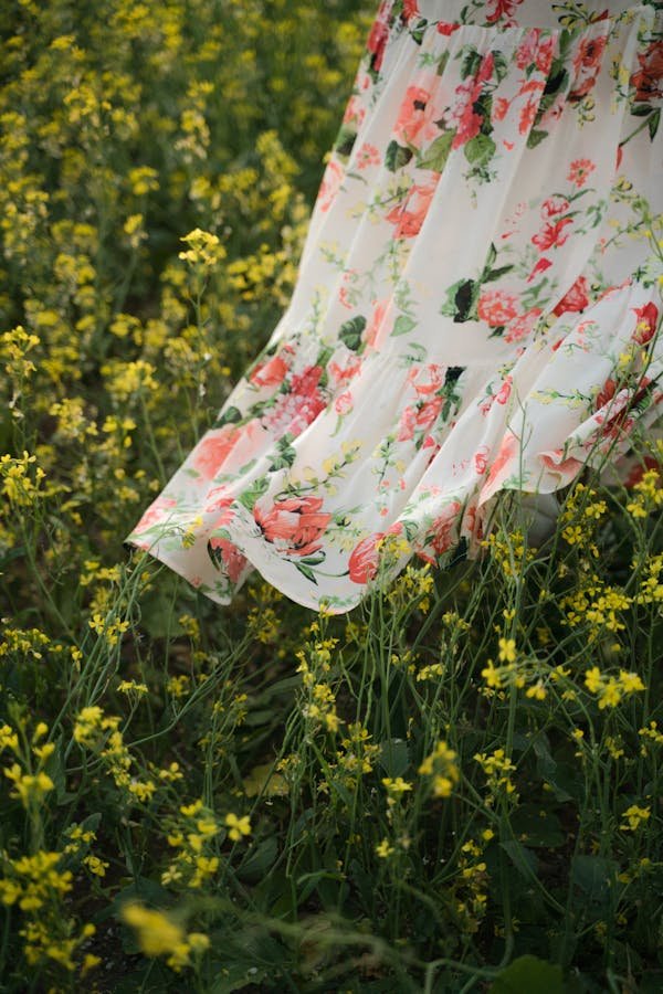 Floral dress linen fabric