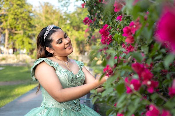 Green flower girl dress