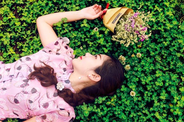 Chinese dress pink with flowers