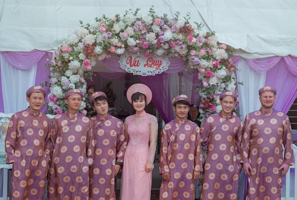 Chinese dress pink with flowers